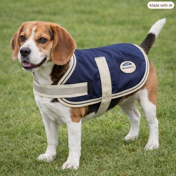 WeatherBeeta Other - WeatherBeeta Navy Blue Quilted Dog Coat Jacket Reflective 16 Inch Size 16 Medium